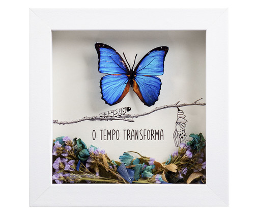 Quadro Borboleta Azul Branco - M, Branco | WestwingNow