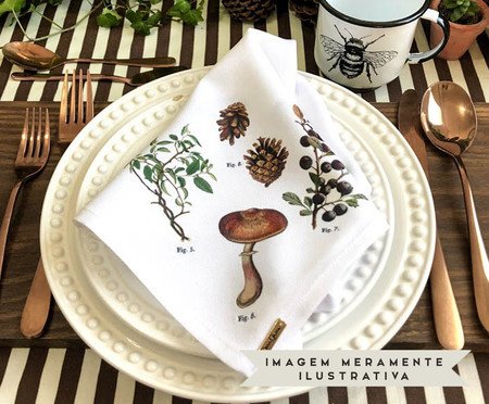 Jogo de Guardanapos Botanical Branco | Westwing