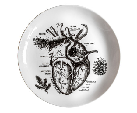 Prato Decorativo em Porcelana Coração Anatômico | WestwingNow