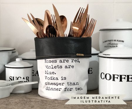 Cachepot Vodka Preto e Branco | Westwing