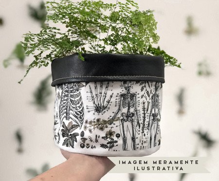 Cachepot em Couro Esqueleto | Westwing