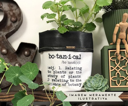 Cachepot em Couro Botanical Preto e Branco | Westwing