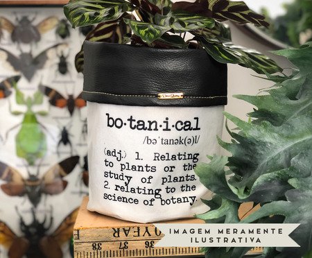 Cachepot em Couro Botanical Preto e Branco | Westwing