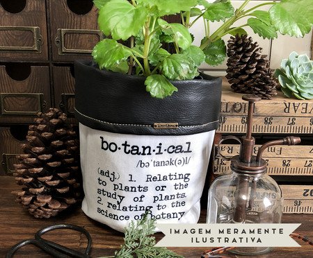 Cachepot em Couro Botanical Preto e Branco | Westwing