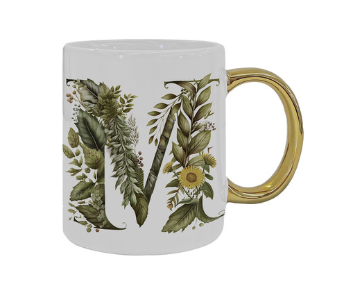 Caneca Monograma Botanical 'M', Colorido | WestwingNow