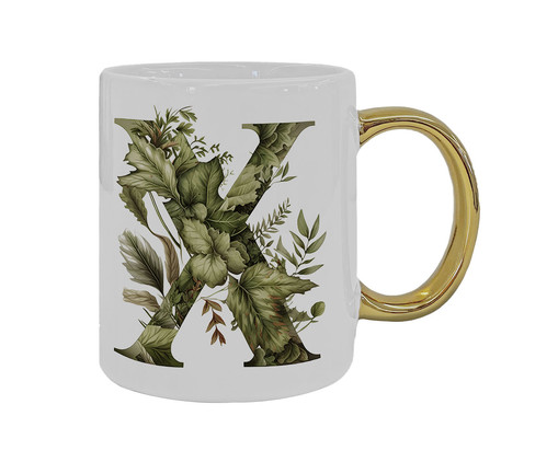 Caneca Monograma Botanical 'X', Colorido | WestwingNow