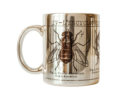 Caneca Les Insectes Dourada, Dourado | WestwingNow