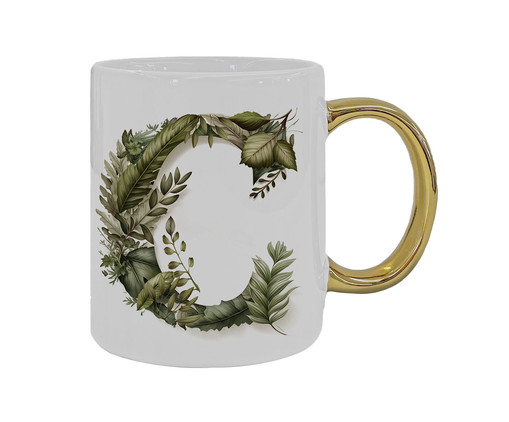 Caneca Monograma Botanical 'C', Colorido | WestwingNow