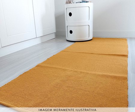Tapete Passadeira de Linha Liso Mostarda | Westwing