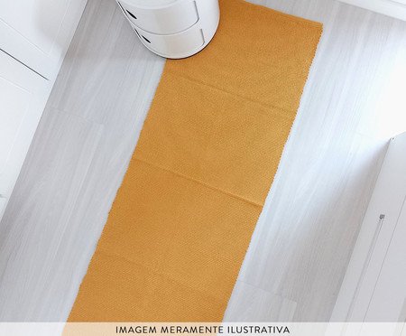 Tapete Passadeira de Linha Liso Mostarda | Westwing