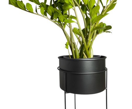 Suporte de Plantas com Vaso Humaitá Preto | Westwing