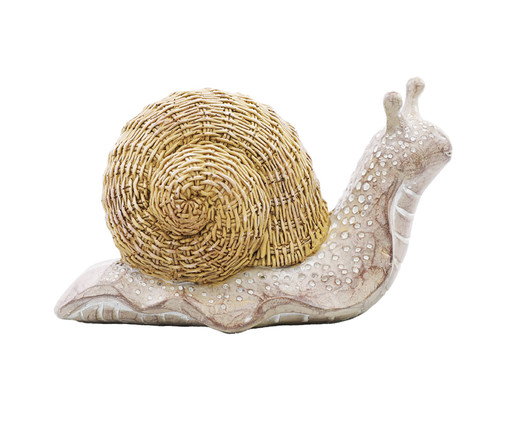 Adorno Caracol I Natural - Branco, Palha | WestwingNow