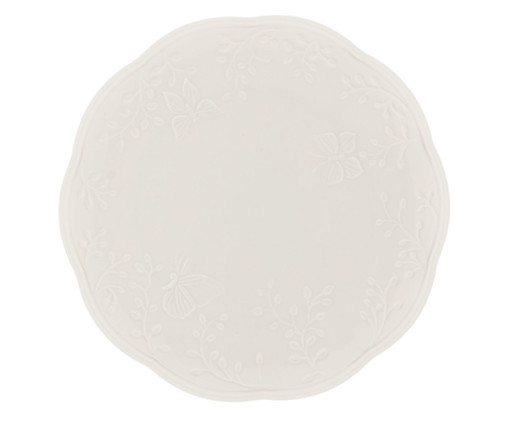 Prato para Sobremesa New Bone Butterfly Flower, Branco | WestwingNow