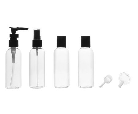 Jogo de Frascos para Viagem Preto | Westwing