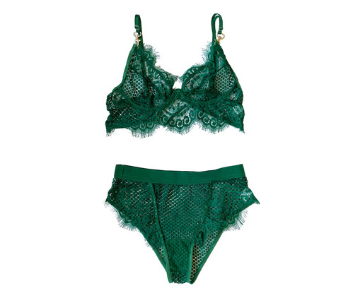 Conjunto Hot Pant Renda em Bico Verde, Verde | WestwingNow