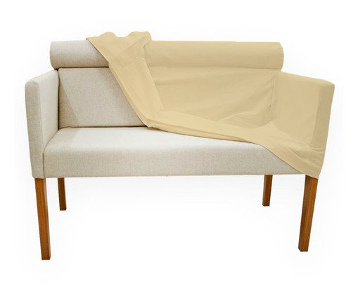 Poltrona em Linho 02 Lugares com Capa Removível Decorata - Bege, beige | WestwingNow