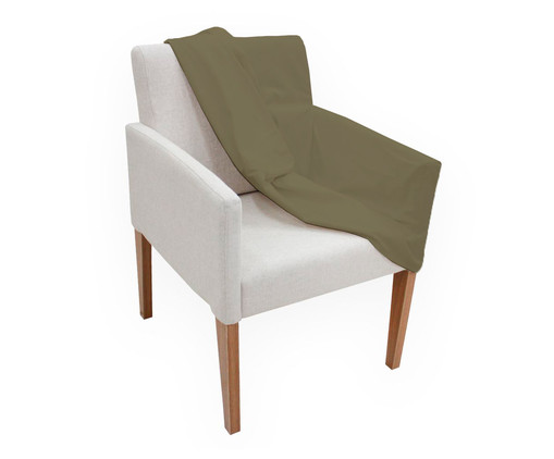 Poltrona em Linho com Capa Removível Slimline - Caqui, green | WestwingNow