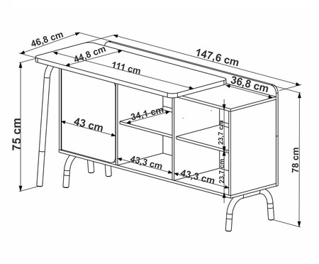 Mesa Escrivaninha Giratória Flexus - Hanover e Branco | Westwing