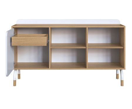 Balcão Credenza 1 Porta 1 Gaveta Flexus Hanover e Branco | WestwingNow