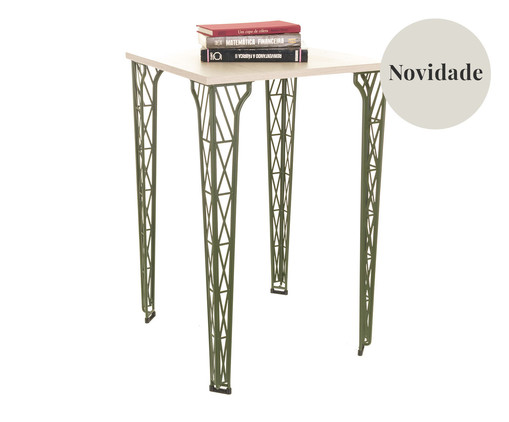 Mesa Lateral Eiffel Verde Oliva e Legno, green | WestwingNow