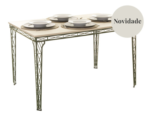 Mesa Eiffel   4 Lugares Verde Oliva e Legno, green | WestwingNow