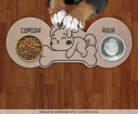 Tapete Alimentação Pet Formato Cachorro Bege | WestwingNow