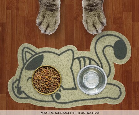 Peça Americana para Comedouro Pet Formato Gato Verde | WestwingNow