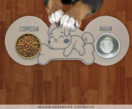 Tapete Alimentação Pet Formato Cachorro Prata | WestwingNow