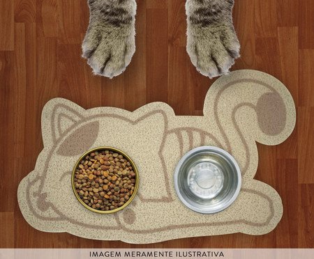 Peça Americana para Comedouro Pet Formato Gato Bege | WestwingNow