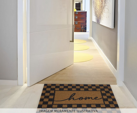 Capacho Xadrez Home Dourado | WestwingNow