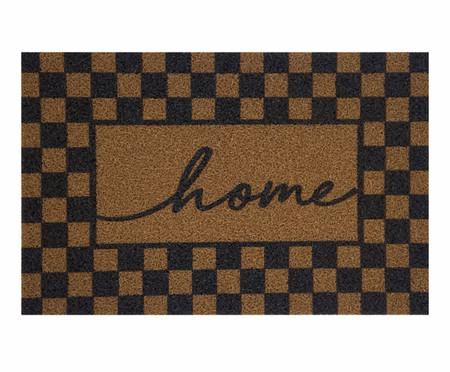 Capacho Xadrez Home Dourado