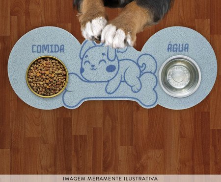 Tapete Alimentação Pet Formato Cachorro Azul | WestwingNow