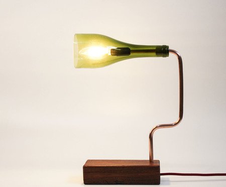 Luminária Bottle Lamp Bivolt - Verde e Acobreado | Westwing