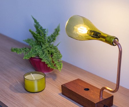 Luminária Bottle Lamp Bivolt - Verde e Acobreado | Westwing