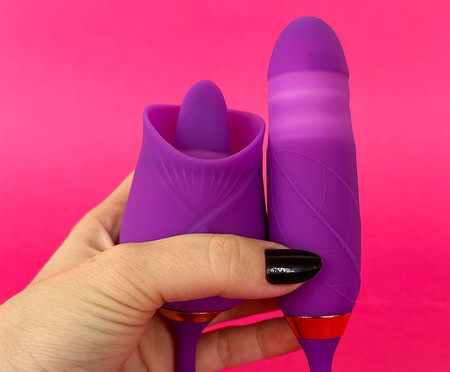 Vibrador Clitoriano e Vai e Vem Língua Daisy - Roxo | Westwing