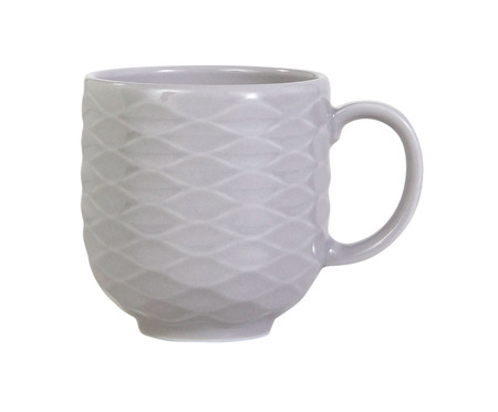 Caneca em Porcelana Ondas Cinza