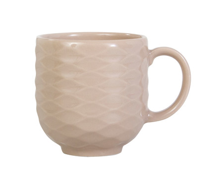 Caneca em Porcelana Ondas Creme