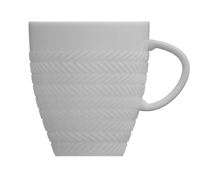 Caneca em Porcelana Chevron Branca