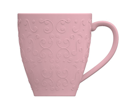 Caneca em Porcelana Tassel Rosa