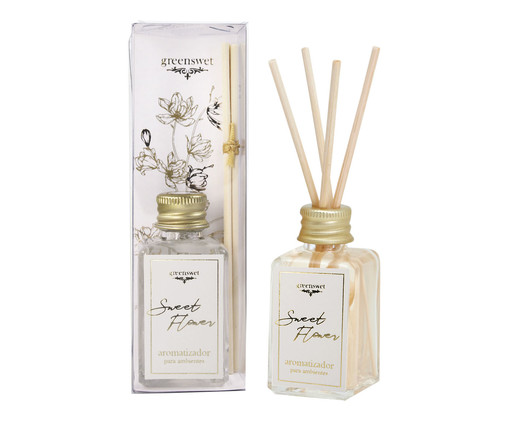 Difusor de Ambiente com Varetas Sweet Flower - 30ml, Transparente | WestwingNow