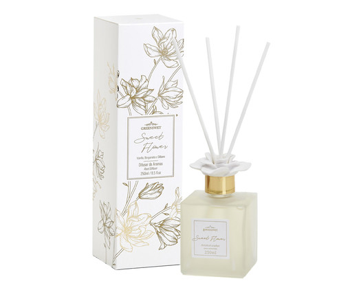 Difusor de Ambiente com Varetas Sweet Flower - 250ml, Transparente | WestwingNow