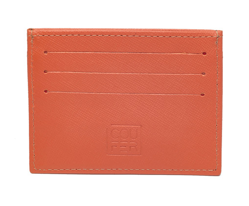 Carteira em Couro Slim Coral, Laranja | WestwingNow