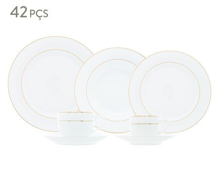 Aparelho de Jantar em Porcelana com Fio de Ouro Mônaco | Westwing