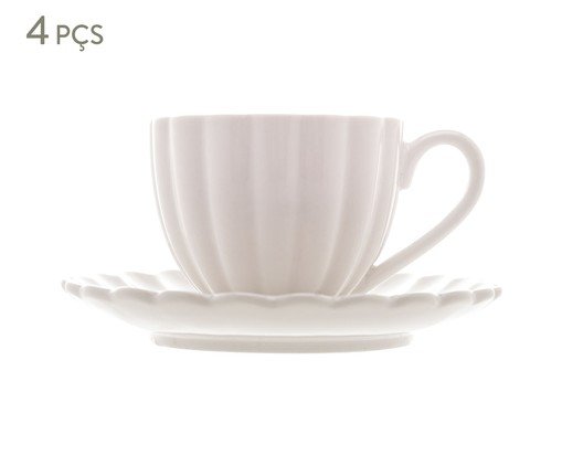 Jogo de Xícaras para Café Pétala, Branco | WestwingNow