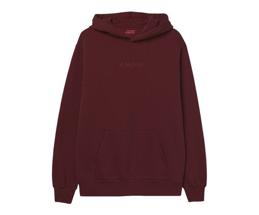 Moletom Bordado Amour Bordô, Vermelho | WestwingNow