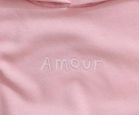 Moletom Bordado Amour Rosa Bebê | Westwing
