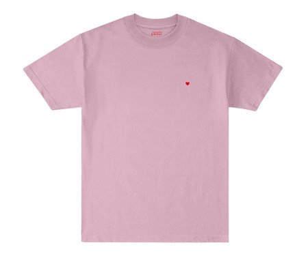 Camiseta Goluda High Rosa Bebê Coração Micro Vermelho