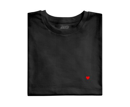Camiseta Coração Preta e Vermelha | Westwing