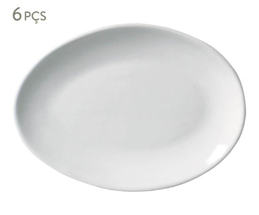Jogo de Pratos para Sobremesa Oval Orgânico New White, Branco | WestwingNow