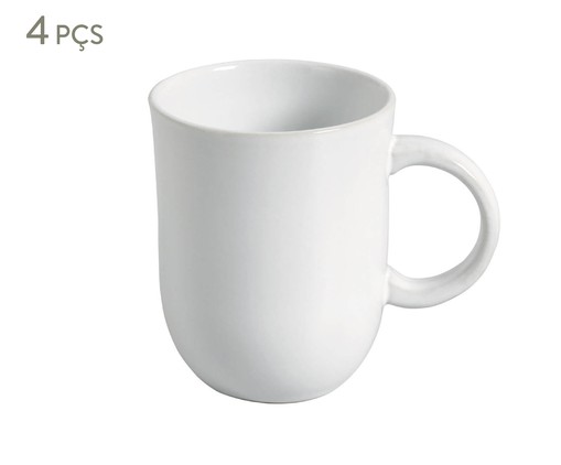 Jogo de Canecas Coup Stoneware New White, Branco | WestwingNow